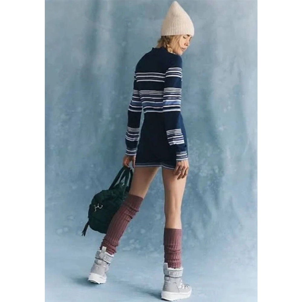 Free People Movement Blue It's Cold Outside Playsuit Navy Striped Sz S Athletic
